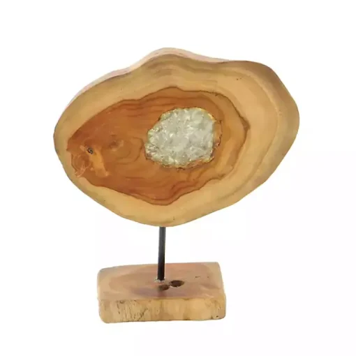 Best Teak Wood Raw Edge Crystal Figurine Statues & Figurines