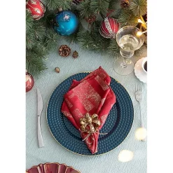 Kirklands Home Serving & Entertaining|Teal and Gold Hobnail Chargers, Set of 4 Blue