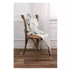 Online Teal and Ivory Woven Stripe Throw Blankets & Throws