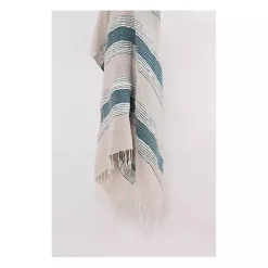 Discount Teal and Natural Colorblock Chevron Throw Blankets & Throws