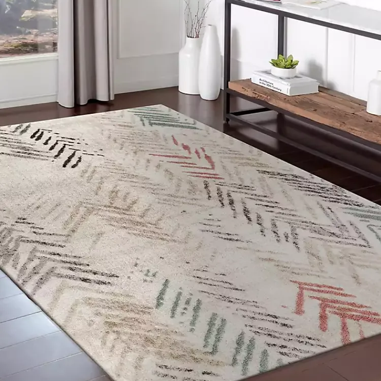 Kirklands Home Area Rugs|Teal and Pink Arrows Area Rug, 5x7