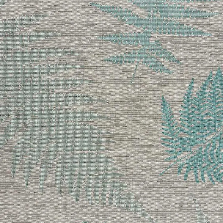 Kirklands Home Outdoor Rugs|Teal and Tan Falling Ferns Outdoor Area Rug, 5x7