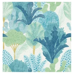 Kirklands Home Wall Murals & Wallpaper|Teal Bohoemian Jungle Peel & Stick Wallpaper