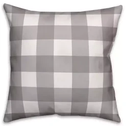 Kirklands Home Outdoor Cushions & Pillows|Teal Floral Buffalo Check Outdoor Pillow