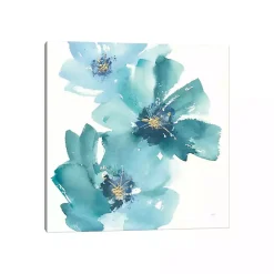 Kirklands Home Canvas Art|Teal Floral Cosmos Canvas Art Print