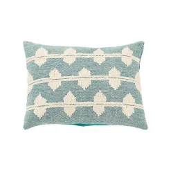 Best Teal Heathered Embroidered Diamond Throw Pillow Pillows