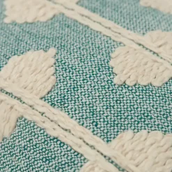 Best Teal Heathered Embroidered Diamond Throw Pillow Pillows