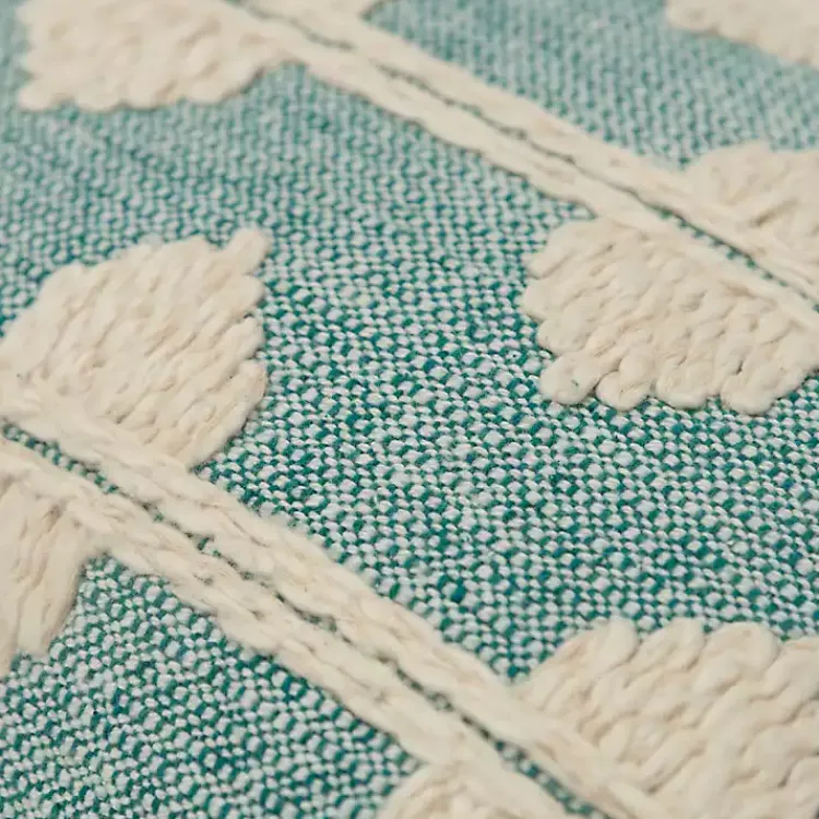 Best Teal Heathered Embroidered Diamond Throw Pillow Pillows