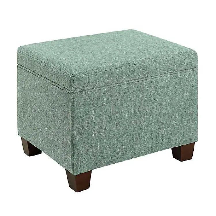 Kirklands Home Benches & Ottomans|Teal Madison Storage Ottoman Blue