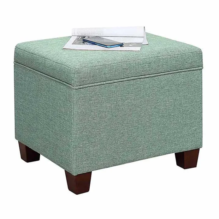 Kirklands Home Benches & Ottomans|Teal Madison Storage Ottoman Blue