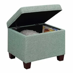 Kirklands Home Benches & Ottomans|Teal Madison Storage Ottoman Blue
