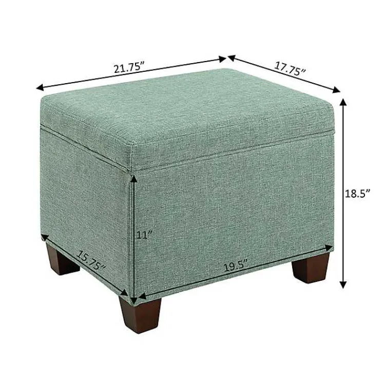 Kirklands Home Benches & Ottomans|Teal Madison Storage Ottoman Blue