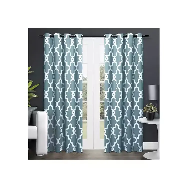 Kirklands Home Curtains & Drapes|Teal Maxwell Blackout Curtain Panel Set, 96 in. Blue