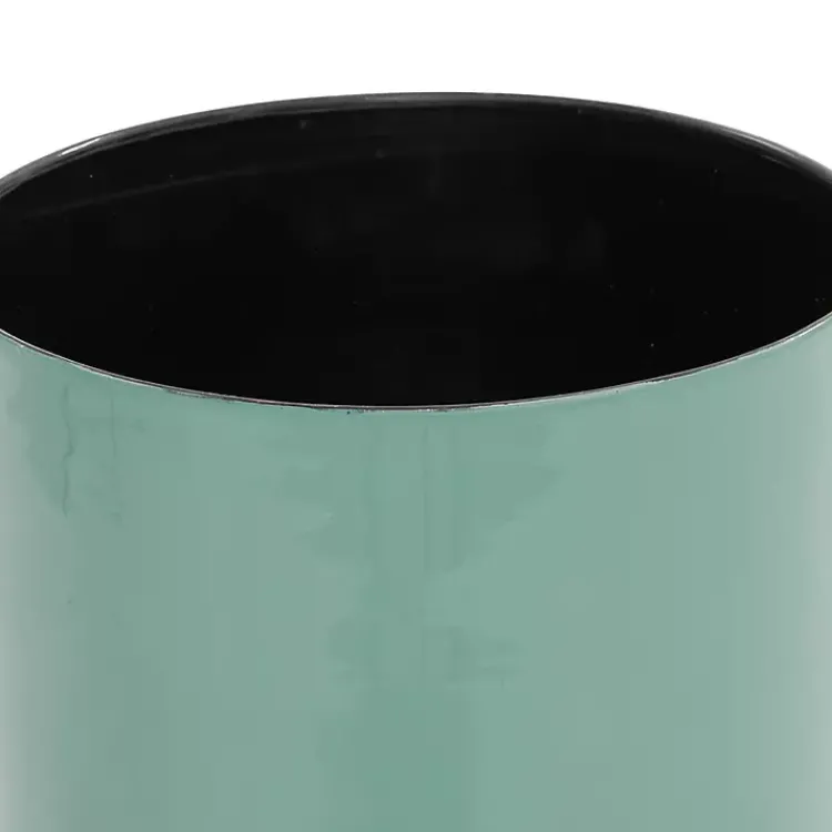 Kirklands Home Planters|Teal Metal Round Planters with Stands, Set of 3 Blue