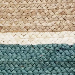 Hot Teal Off White Woven Basket with Tassel, 17 in. Baskets & Boxes