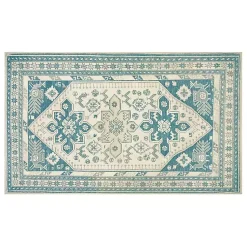 Kirklands Home Area Rugs|Teal Seraz Washable Area Rug, 3x5