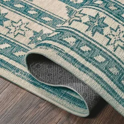Kirklands Home Area Rugs|Teal Seraz Washable Area Rug, 5x7