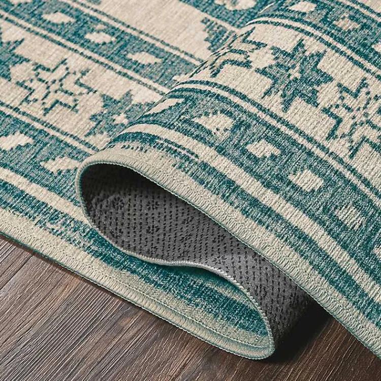 Kirklands Home Area Rugs|Teal Seraz Washable Area Rug, 5x7