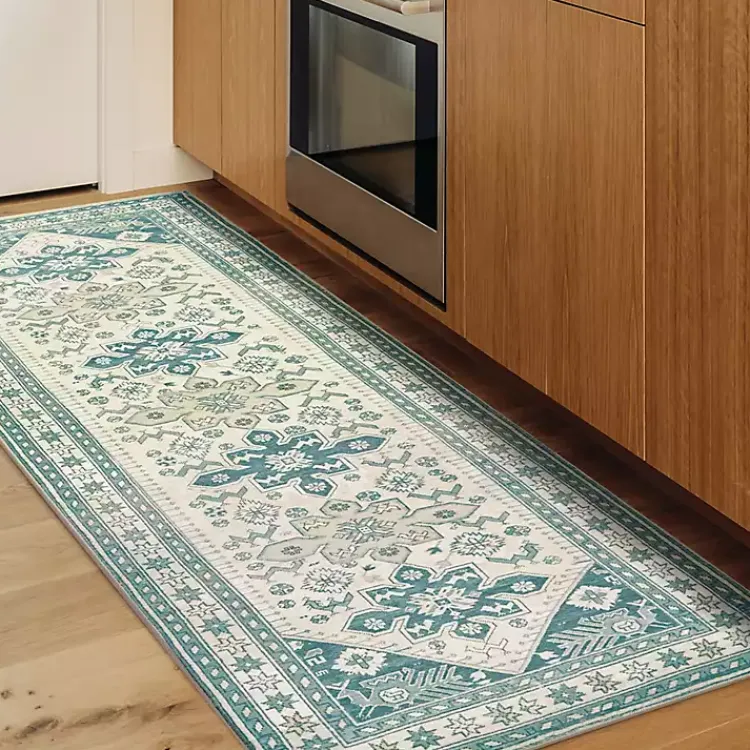 Kirklands Home Area Rugs|Teal Seraz Washable Runner, 2x7