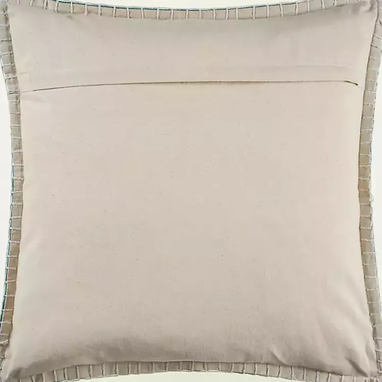 Outlet Teal with Embroidered Edge Pillow, 24 in. Pillows