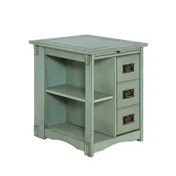 Kirklands Home Accent & End Tables|Teal Wood Parnell Storage Accent Table