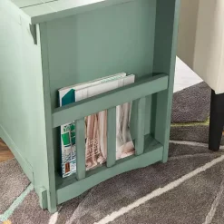 Kirklands Home Accent & End Tables|Teal Wood Parnell Storage Accent Table
