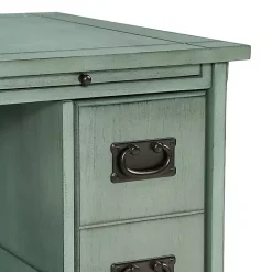 Kirklands Home Accent & End Tables|Teal Wood Parnell Storage Accent Table