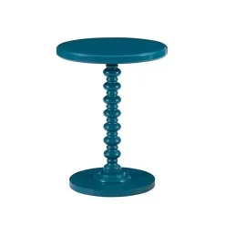 Kirklands Home Accent & End Tables|Teal Wood Spindle Side Table Blue