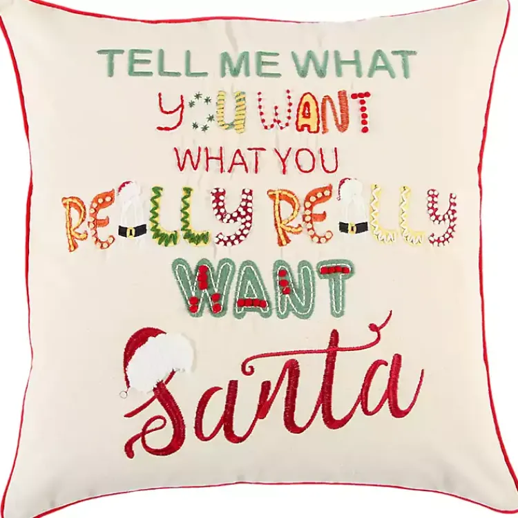 Outlet Tell Me What You Want Santa Christmas Pillow Christmas Pillows