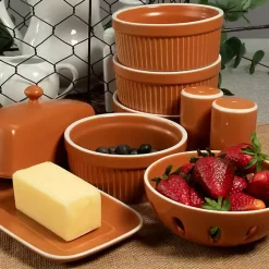 Kirklands Home Kitchen Accessories|Tempo Terracotta 7-pc. Countertop Accessory Set Brown