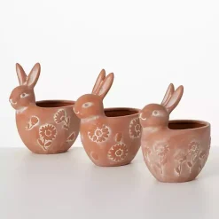 Best Terracotta Bunny Planters, Set of 3 Easter Decorations