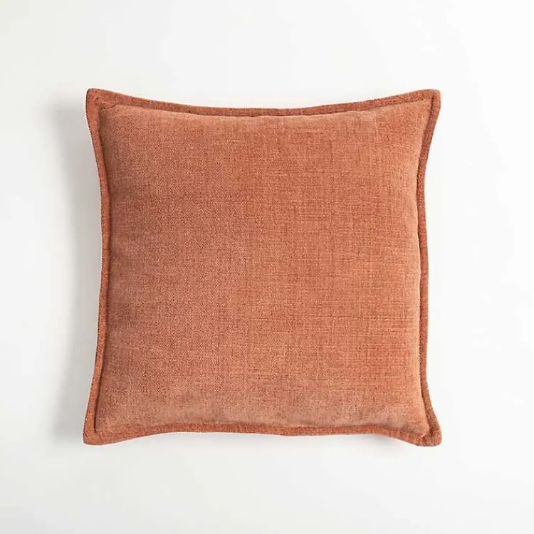 Sale Terracotta Chenille Throw Pillow Pillows
