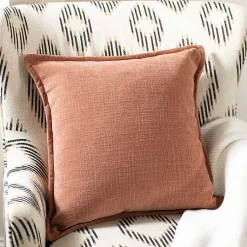 Sale Terracotta Chenille Throw Pillow Pillows
