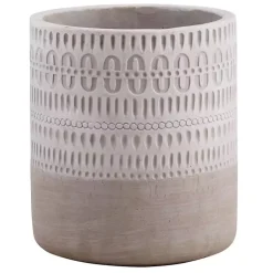 Kirklands Home Kitchen Storage|Terracotta Etched Boho Utensil Crock Tan