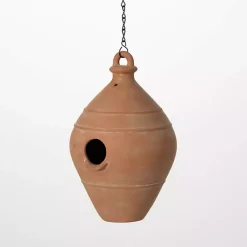 Kirklands Home Garden Decor|Terracotta Honey Pot Bird Feeder Brown