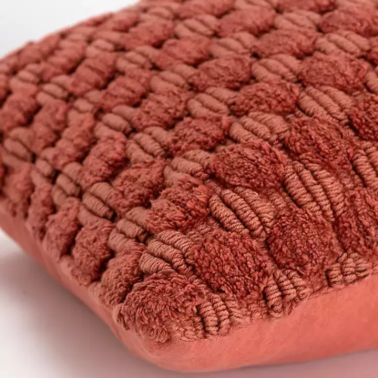 Sale Terracotta Looped Cotton Throw Pillow Pillows