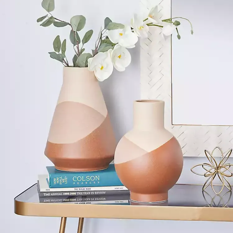 Best Terracotta Modern Ceramic Vases, Set of 2 Vases