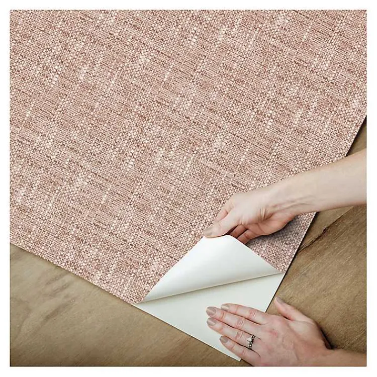 Kirklands Home Wall Murals & Wallpaper|Terracotta Textu Poplin Peel & Stick Wallpaper Red