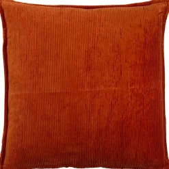 Best Terracotta Velvet Corduroy Flange Throw Pillow Pillows