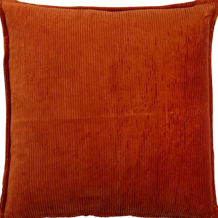 Best Terracotta Velvet Corduroy Flange Throw Pillow Pillows