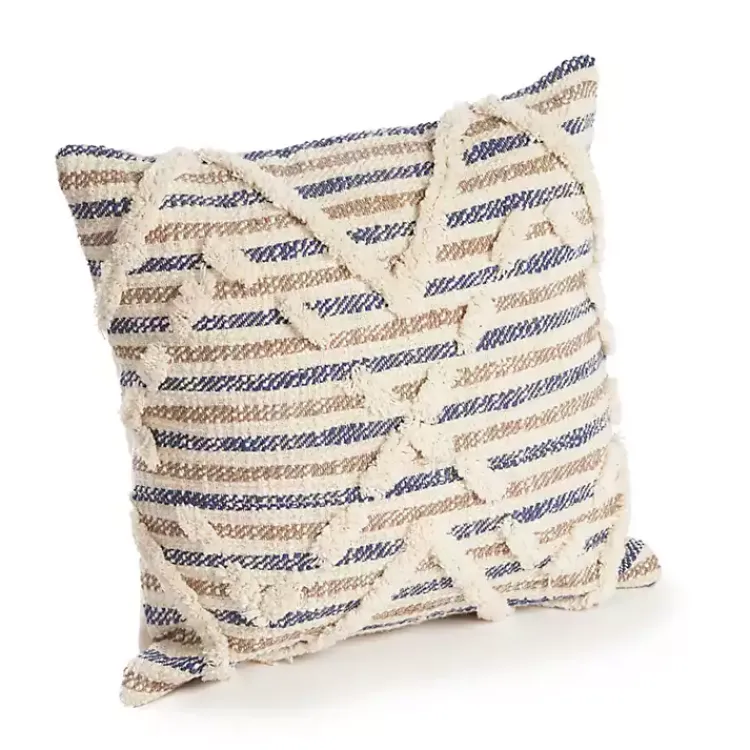 Hot Textured Blue Stripe Pillow Pillows