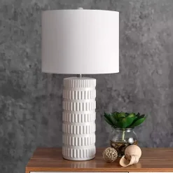 Kirklands Home Table Lamps|Textured Ceramic Table Lamp White