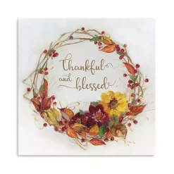 Sale Thankful & Blessed Harvest Wreath Print, 20x20 Fall