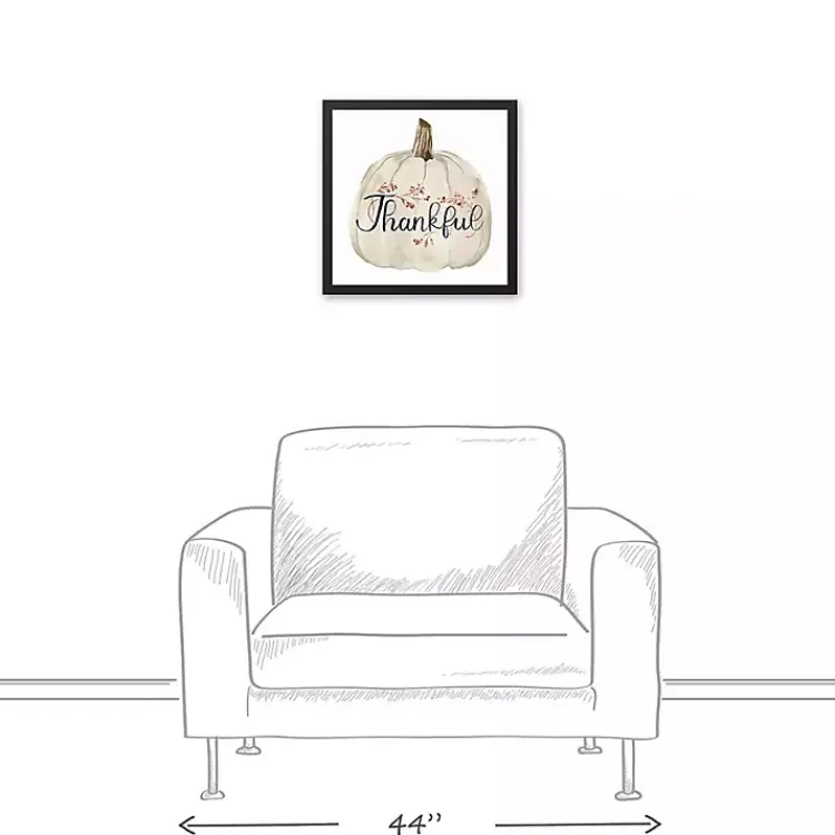Clearance Thankful Pumpkin Framed Canvas Art Print Fall