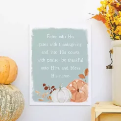 Online Thanksgiving Verse Canvas Wall Plaque Fall