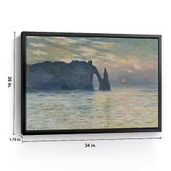 Kirklands Home Canvas Art|The Cliff-Etretat, Sunset Framed Canvas Art Print Blue