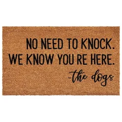 Kirklands Home Doormats|The Dogs Know You're Here Coir Doormat