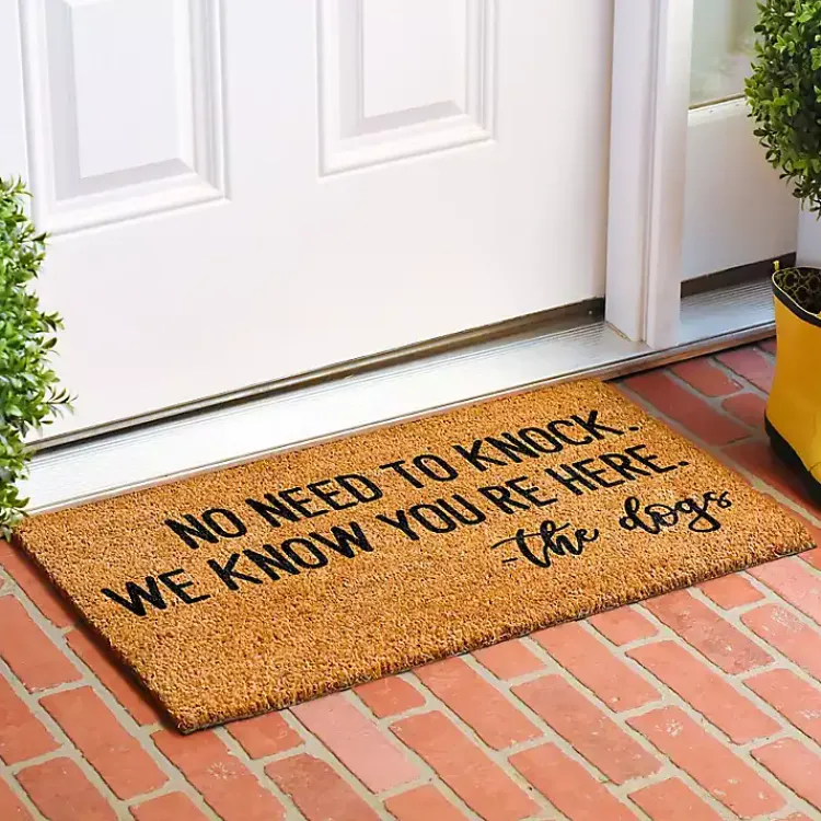 Kirklands Home Doormats|The Dogs Know You're Here Coir Doormat