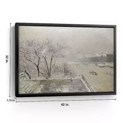 Kirklands Home Canvas Art|The Louvre Under Snow Framed Canvas Art Print White