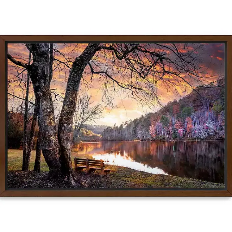 Kirklands Home Canvas Art|The Quiet of Sunset Walnut Framed Canvas Art Print